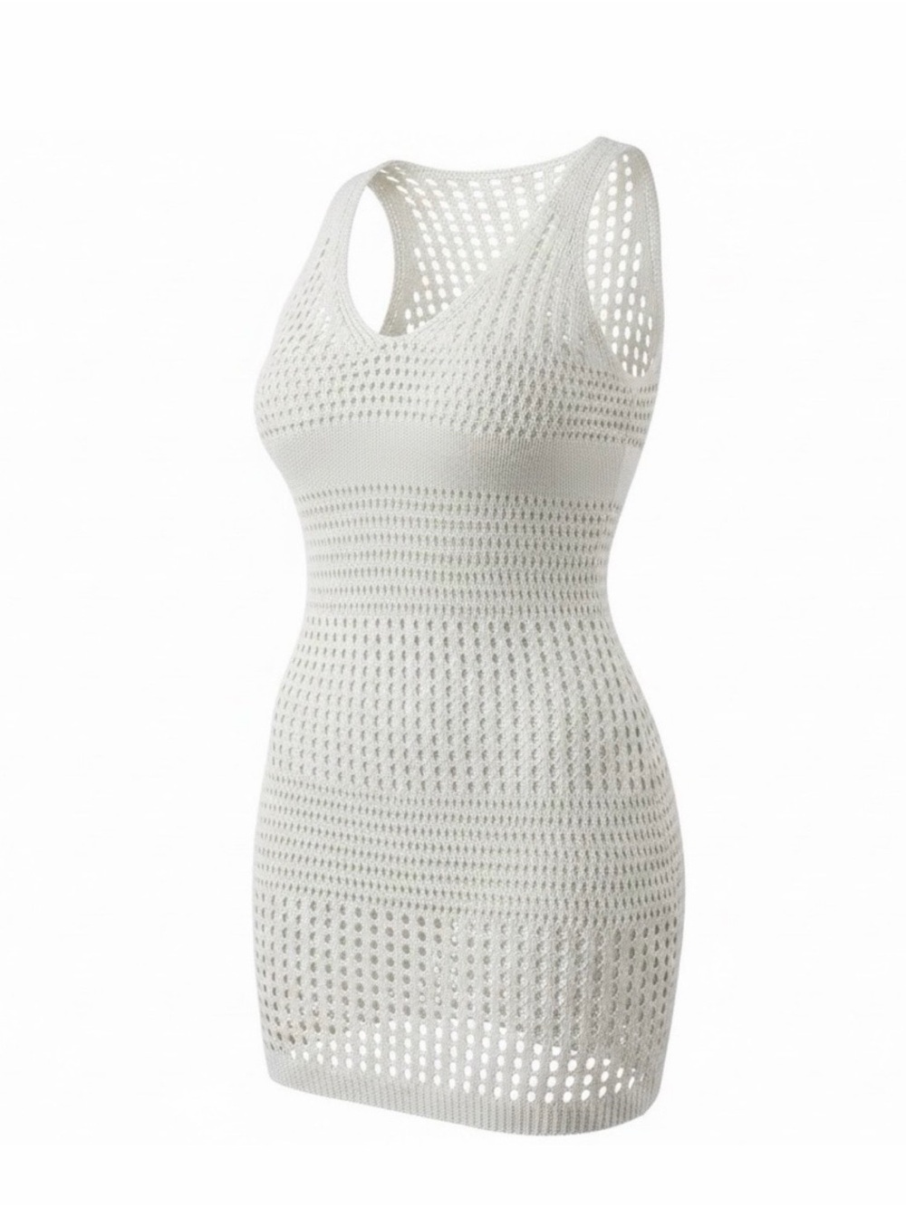 Cupshe beige Crochet Knit Swim Coverup Dress